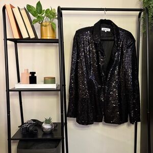 Amazing Lace Black Sequin Blazer
